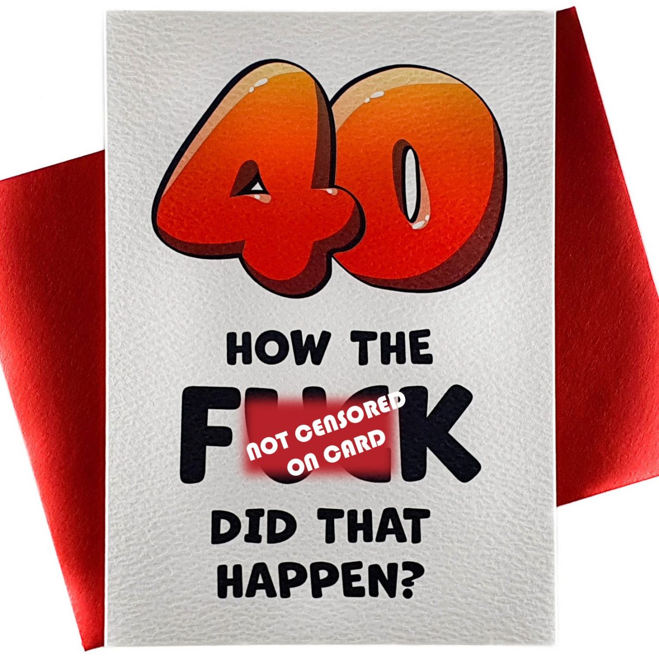 Funny Birthday Card 40th Anniversary How the Fuck Hilarious Gifts Humorous Luxury Gift Premium Love Present Made to impress! Red Envelope