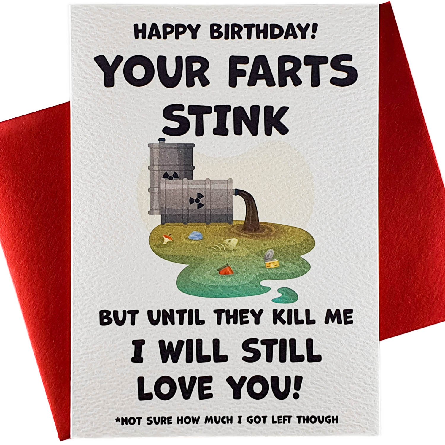 Funny Happy Birthday Card Boyfriend Husband Girlfriend Wife Your Farts Stink